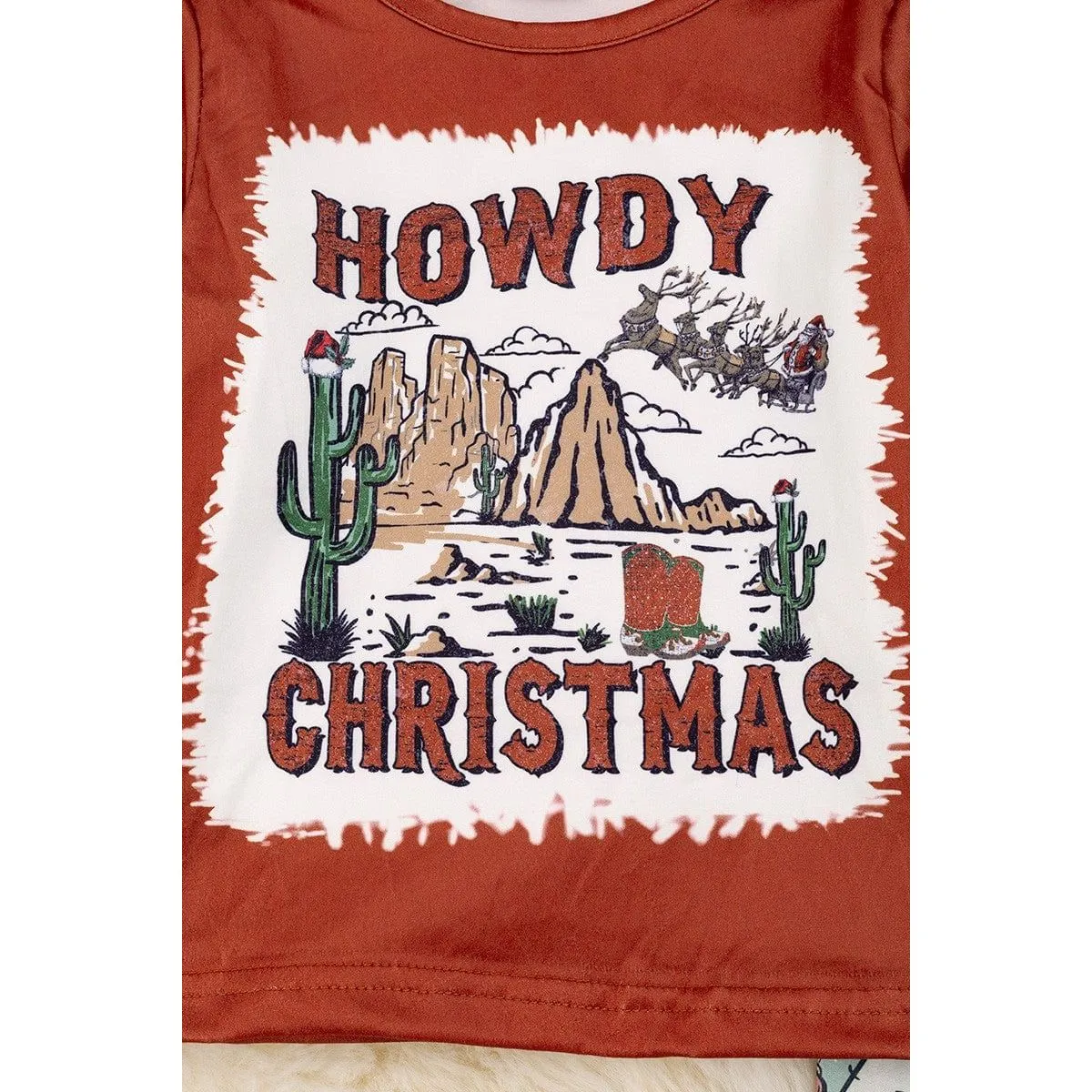 Howdy Christmas Dessert Printed 2 Piece Set.