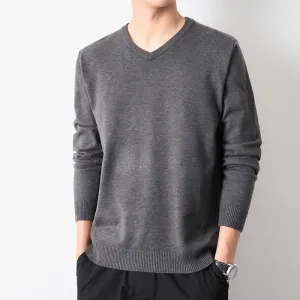 INSTOCK-men's youth slim V-neck knitted sweater
