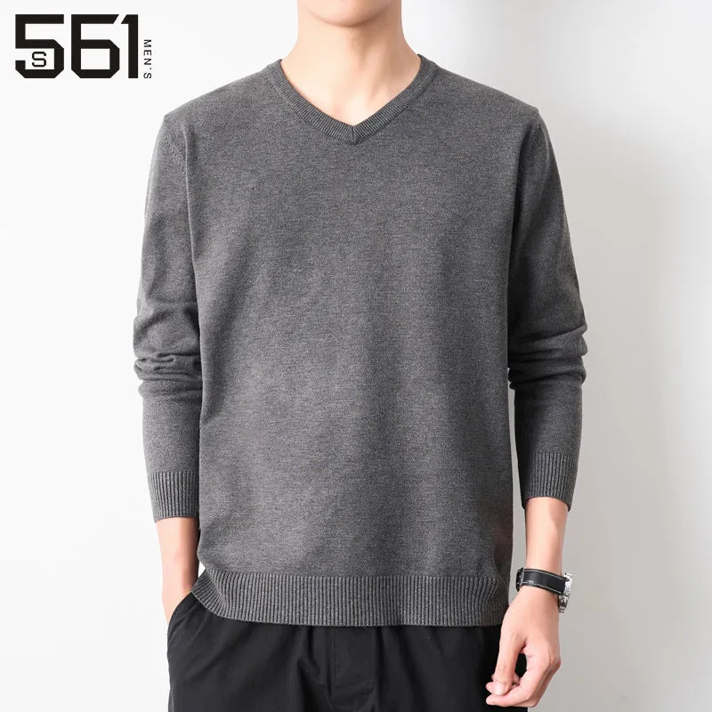INSTOCK-men's youth slim V-neck knitted sweater