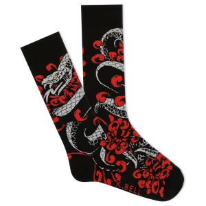 K.Bell Men's Tattoo Snake Crew Socks