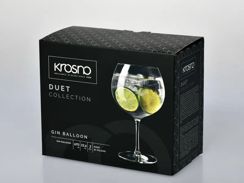 Krosno Duet Gin Balloon 670ml - 2 Pack
