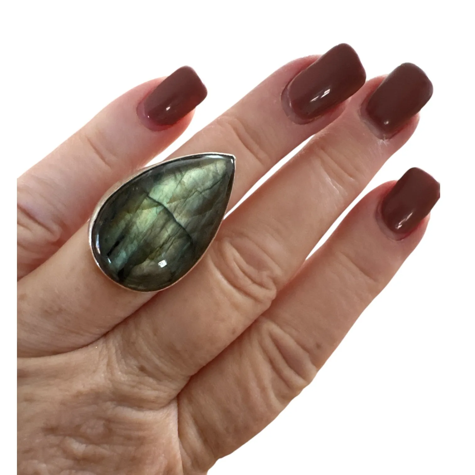 Labradorite Solid 925 Sterling Silver Ring 5