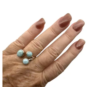Larimar Solid 925 Sterling Silver Ring 8.5