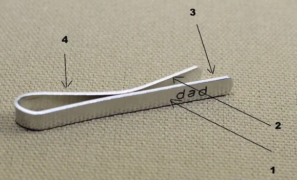 Latitude Longitude Tie Clip with Personalized Coordinates in Brass