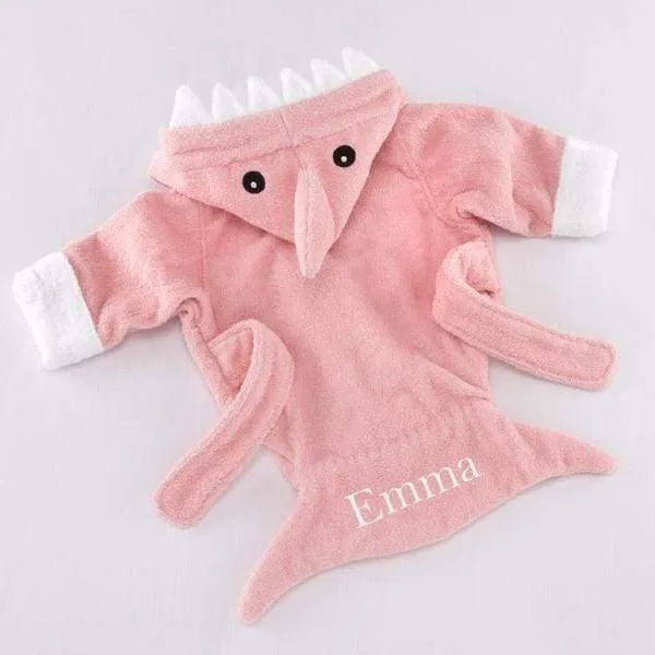 Let the Fin Begin Pink Shark Robe (0-9m) (Personalization Available)