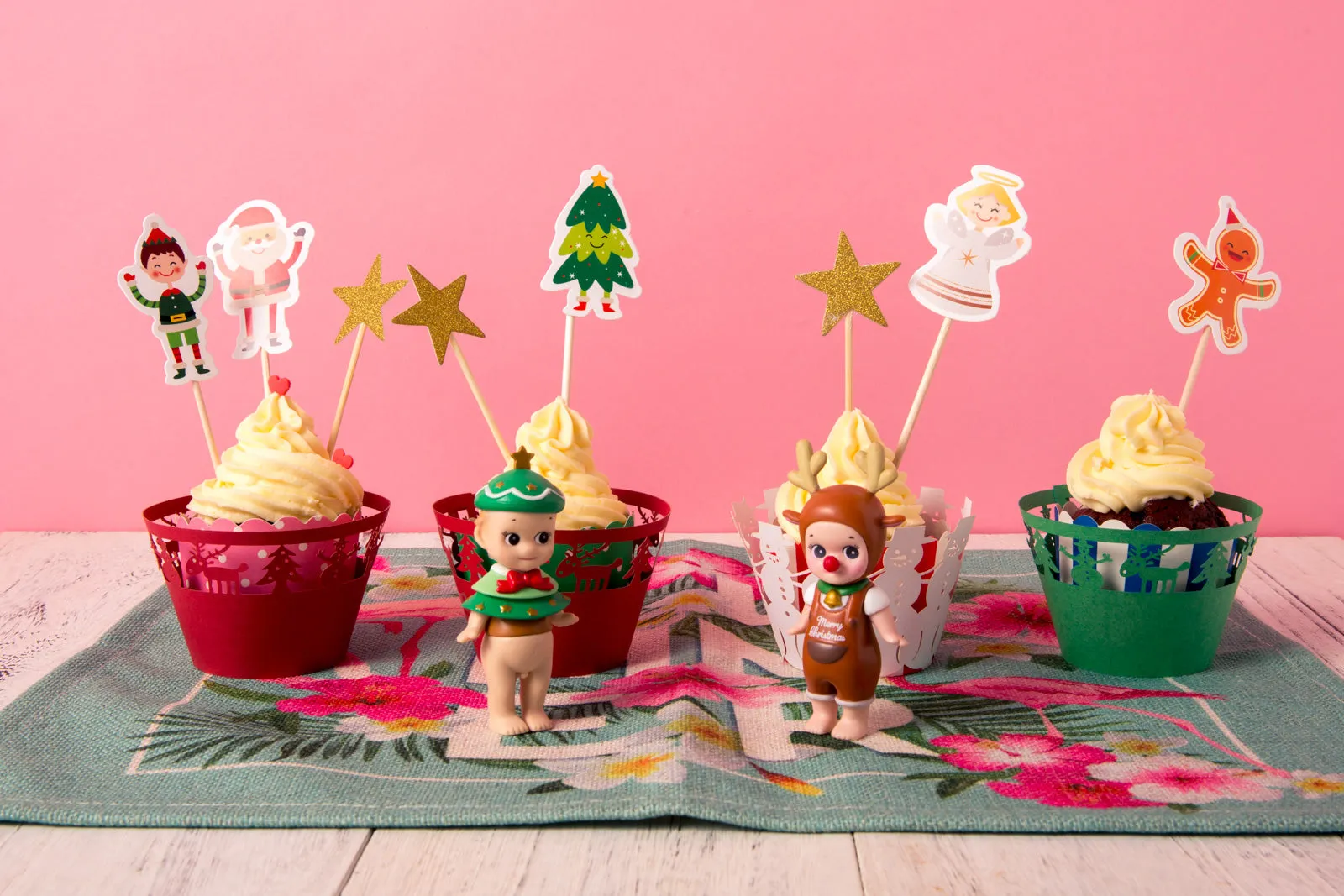 Little angels dolls cake décor orange reindeer
