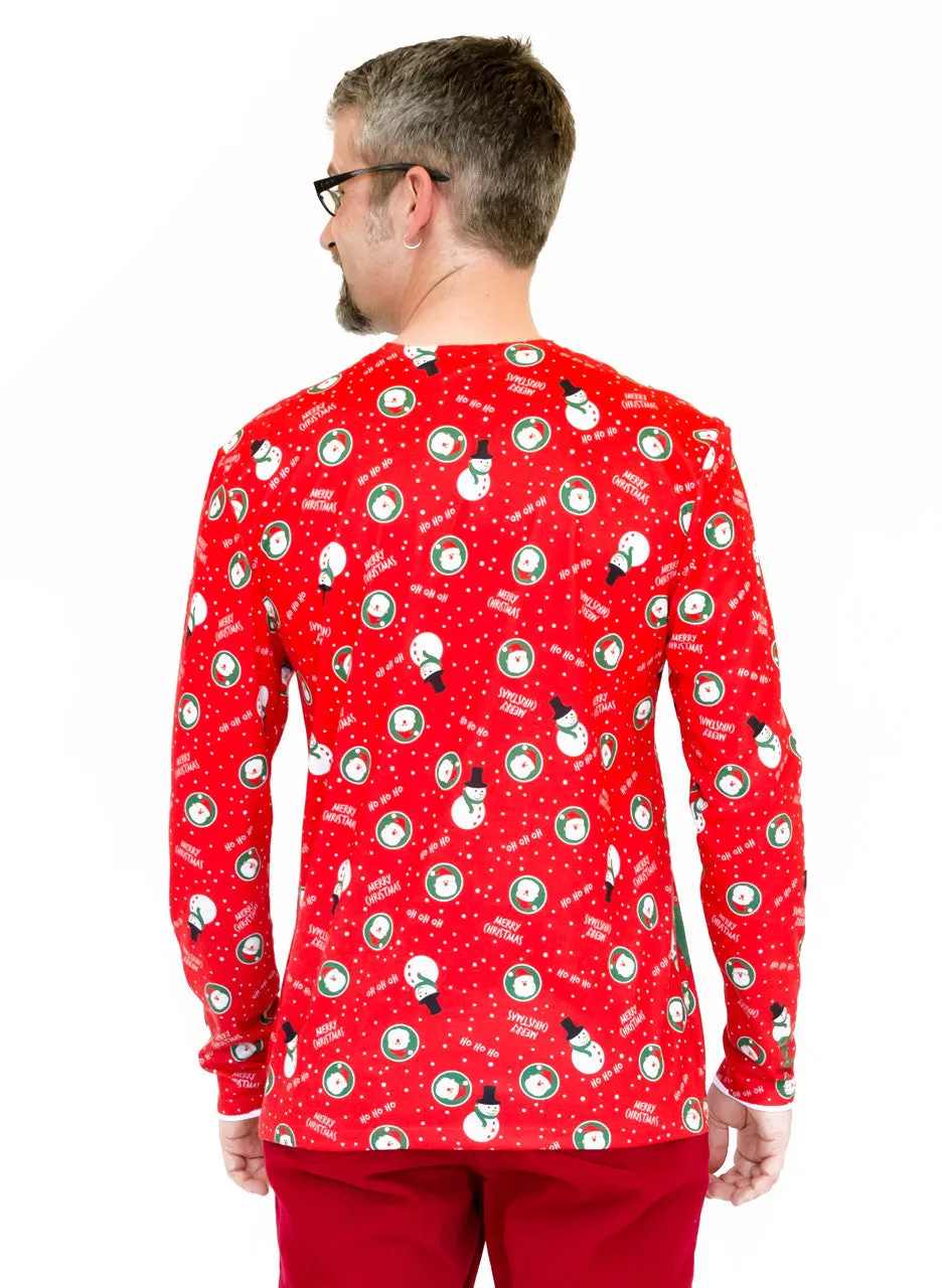 Long Sleeve Printed Christmas Suit Jacket T-Shirt