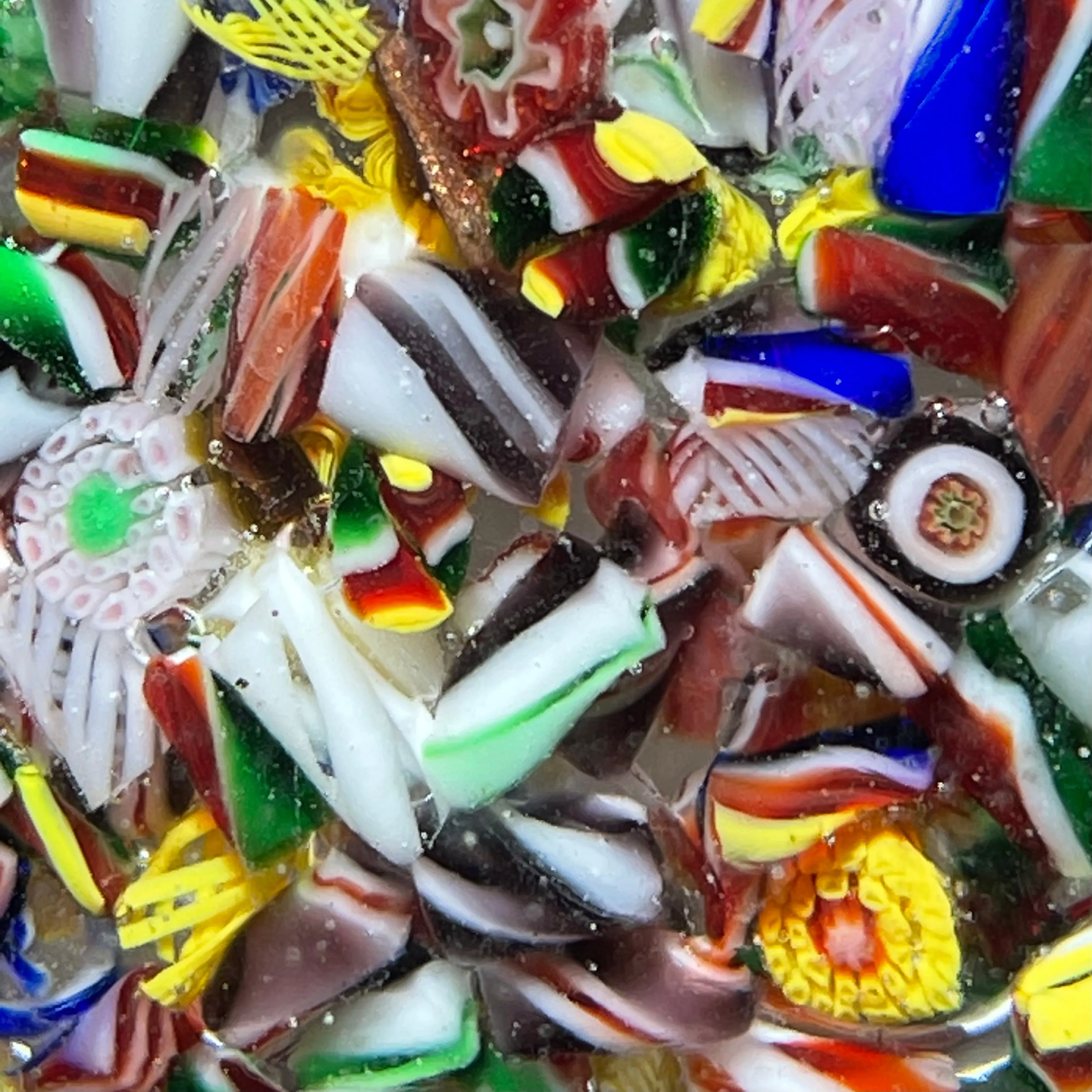 Magnum 1920s Chinese Colorful Complex Millefiori & Ribbon Twists End-of-Day Scramble
