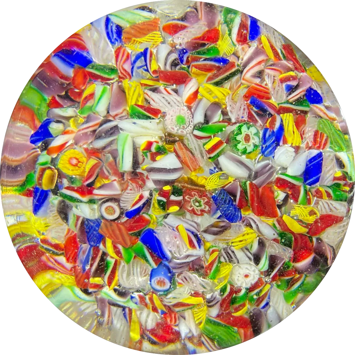 Magnum 1920s Chinese Colorful Complex Millefiori & Ribbon Twists End-of-Day Scramble