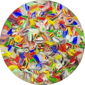 Magnum 1920s Chinese Colorful Complex Millefiori & Ribbon Twists End-of-Day Scramble