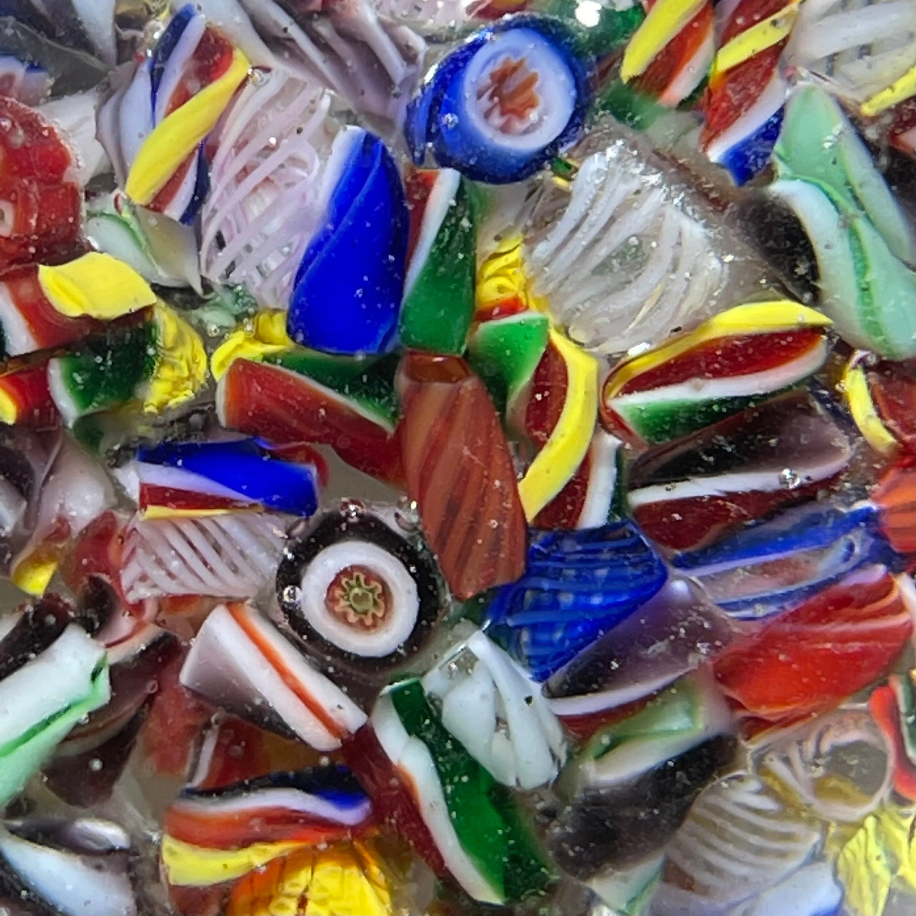Magnum 1920s Chinese Colorful Complex Millefiori & Ribbon Twists End-of-Day Scramble