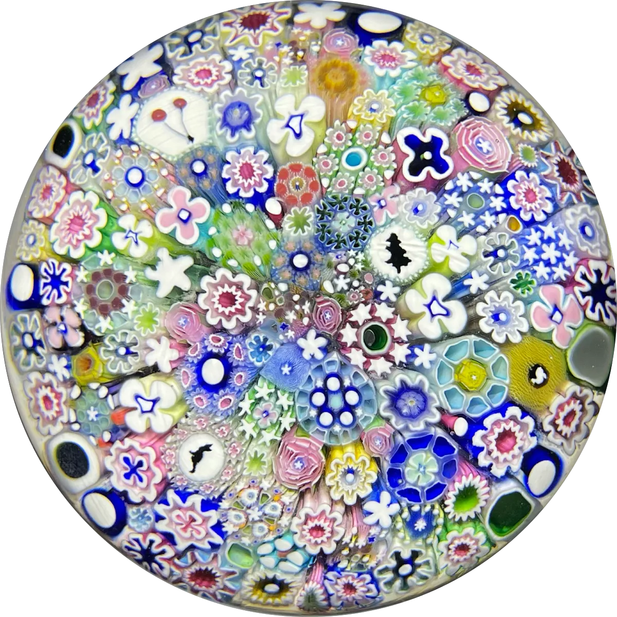 Magnum Damon MacNaught 2021 Complex Millefiori Closepack with Roses, Dogwood Blossoms, & Silhouettes