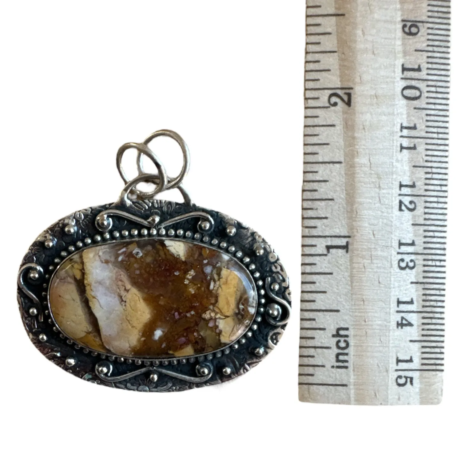 Maligano Jasper Solid 925 Sterling Silver Pendant