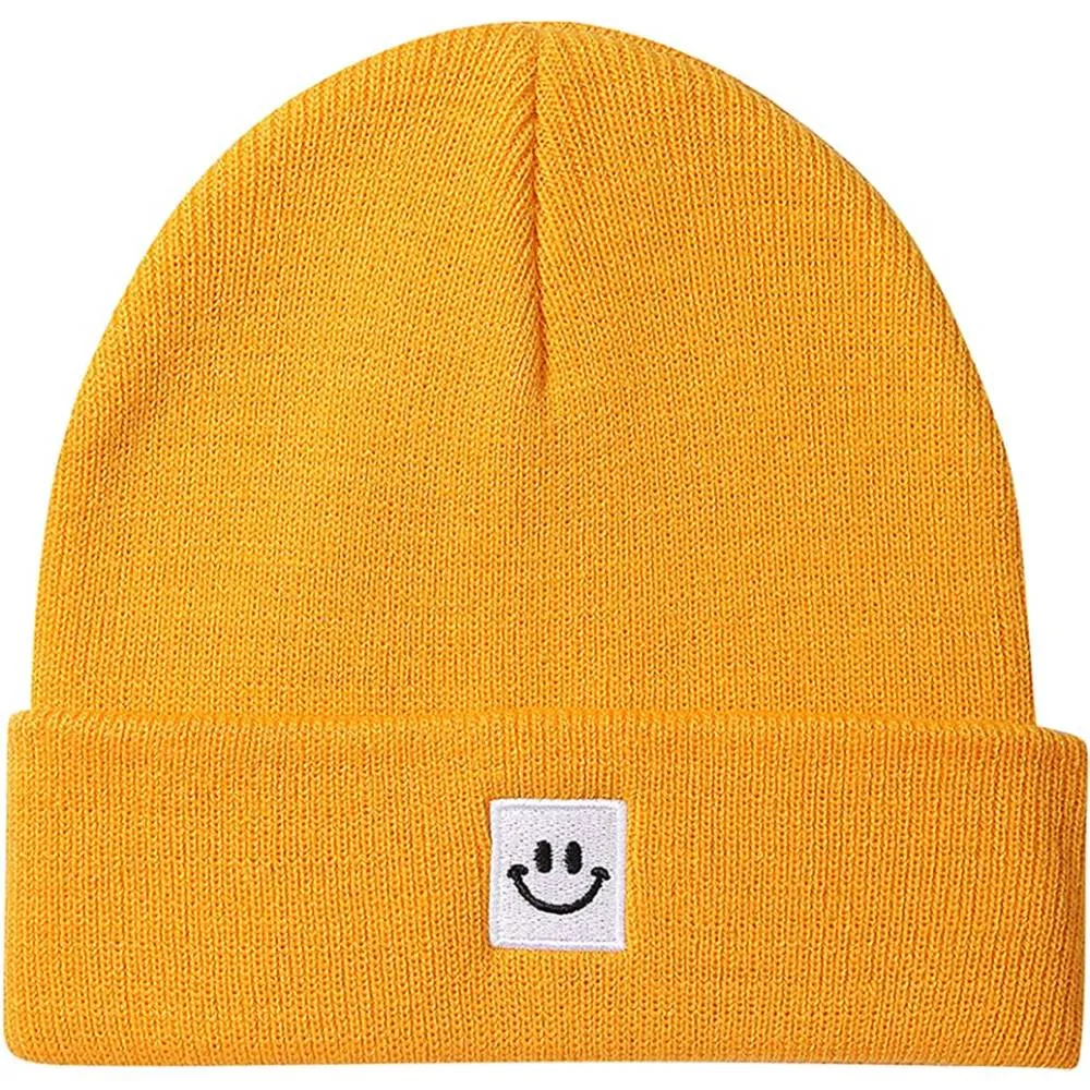 MaxNova Knit Beanie Hat with Smile Face for Men/Women | Multiple Colors