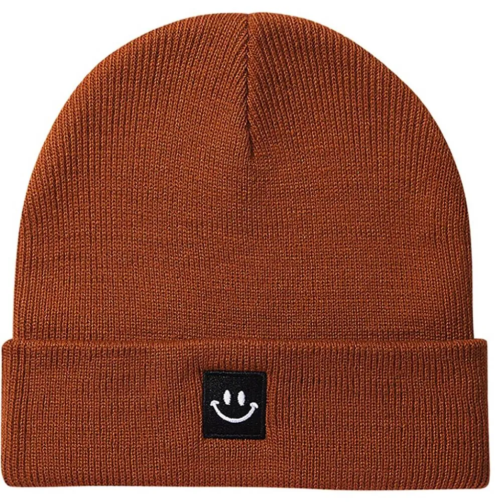 MaxNova Knit Beanie Hat with Smile Face for Men/Women | Multiple Colors