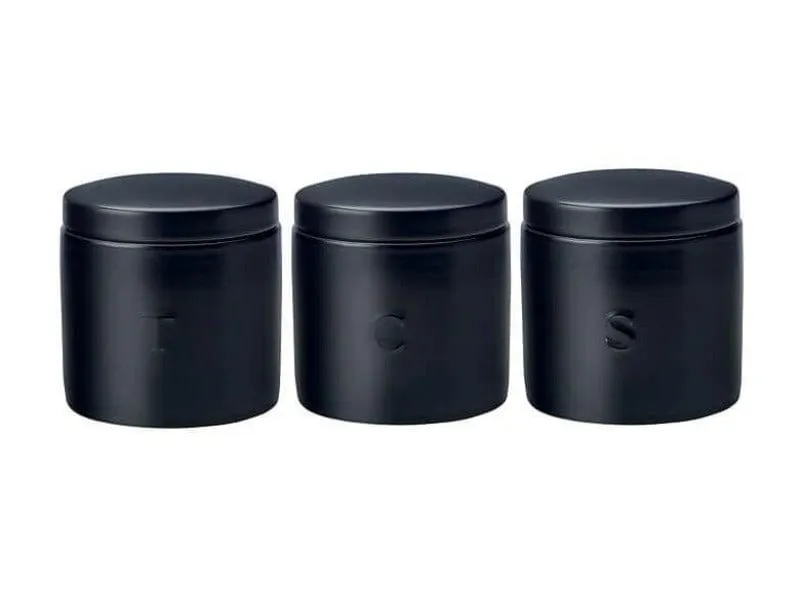 Maxwell & Williams Epicurious Canister 600ML Set Of 3 Black