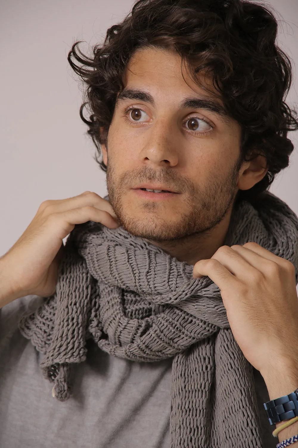 Men Soy Chunky Scarf - Grey