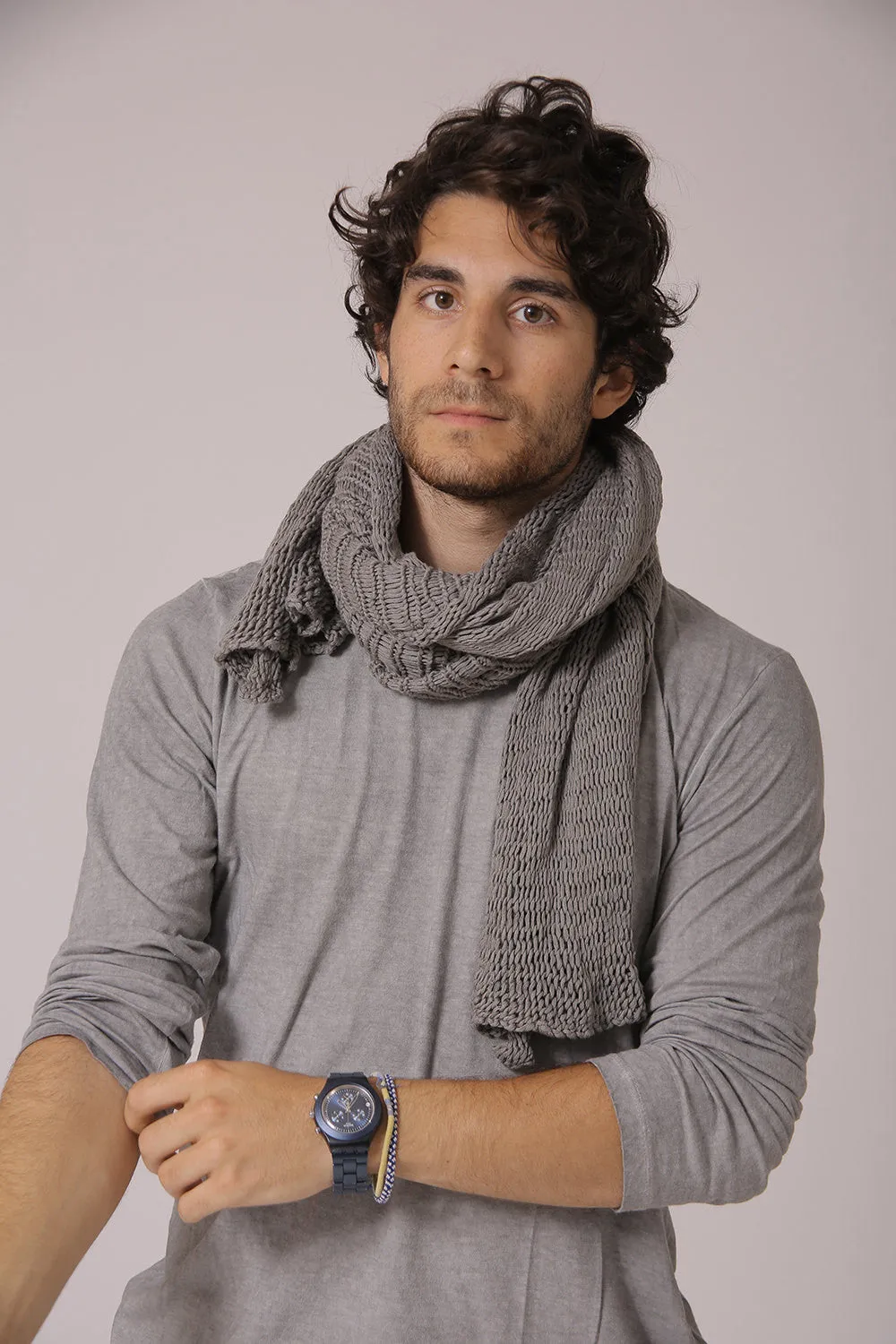 Men Soy Chunky Scarf - Grey