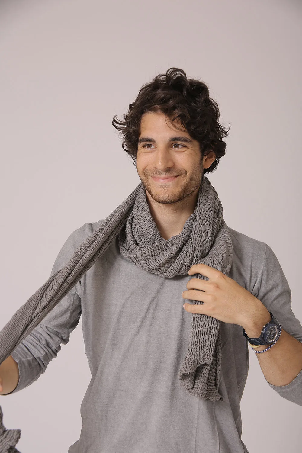 Men Soy Chunky Scarf - Grey