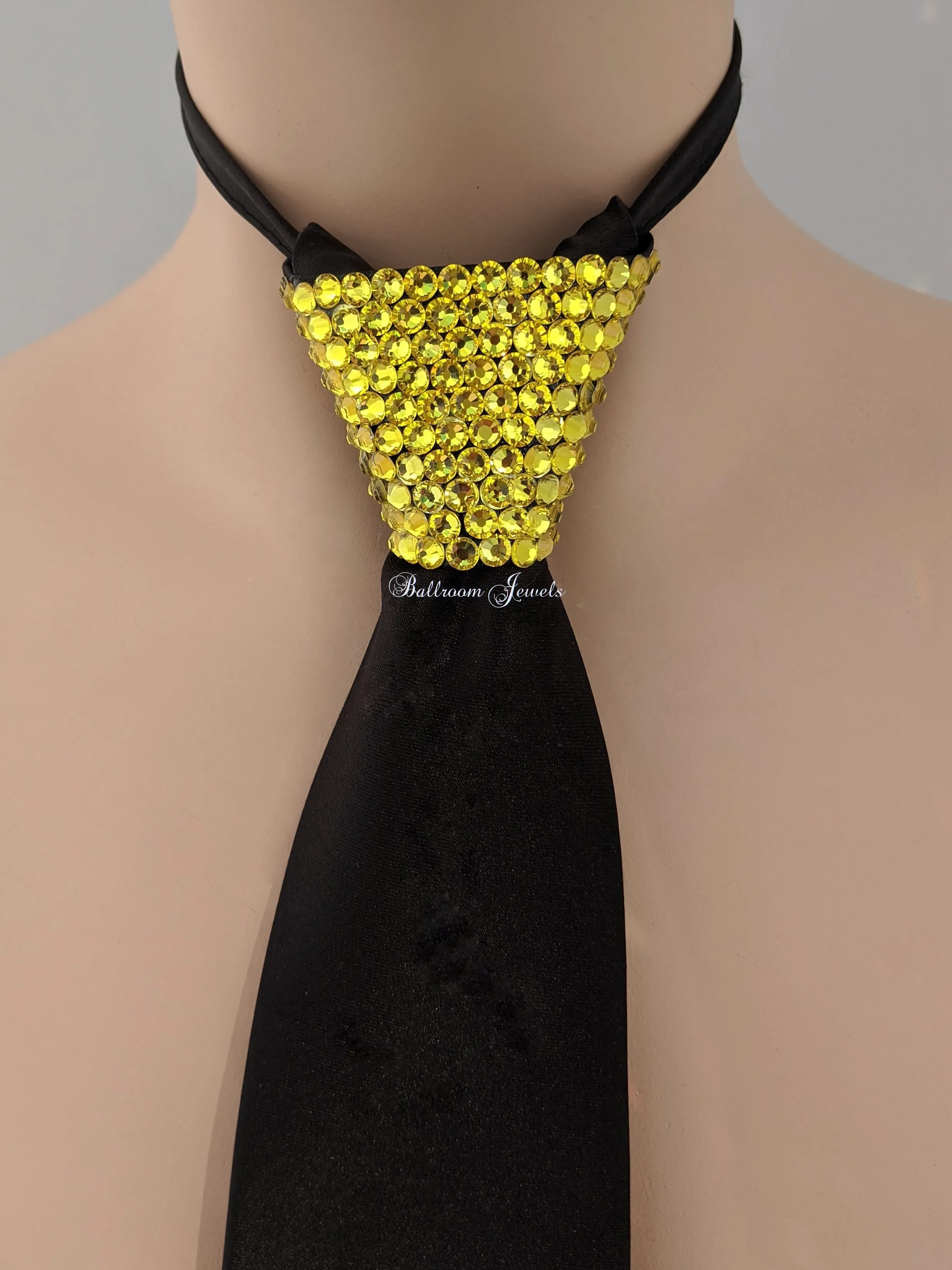 Men's  Black Tie -  Yellow (Citrine)