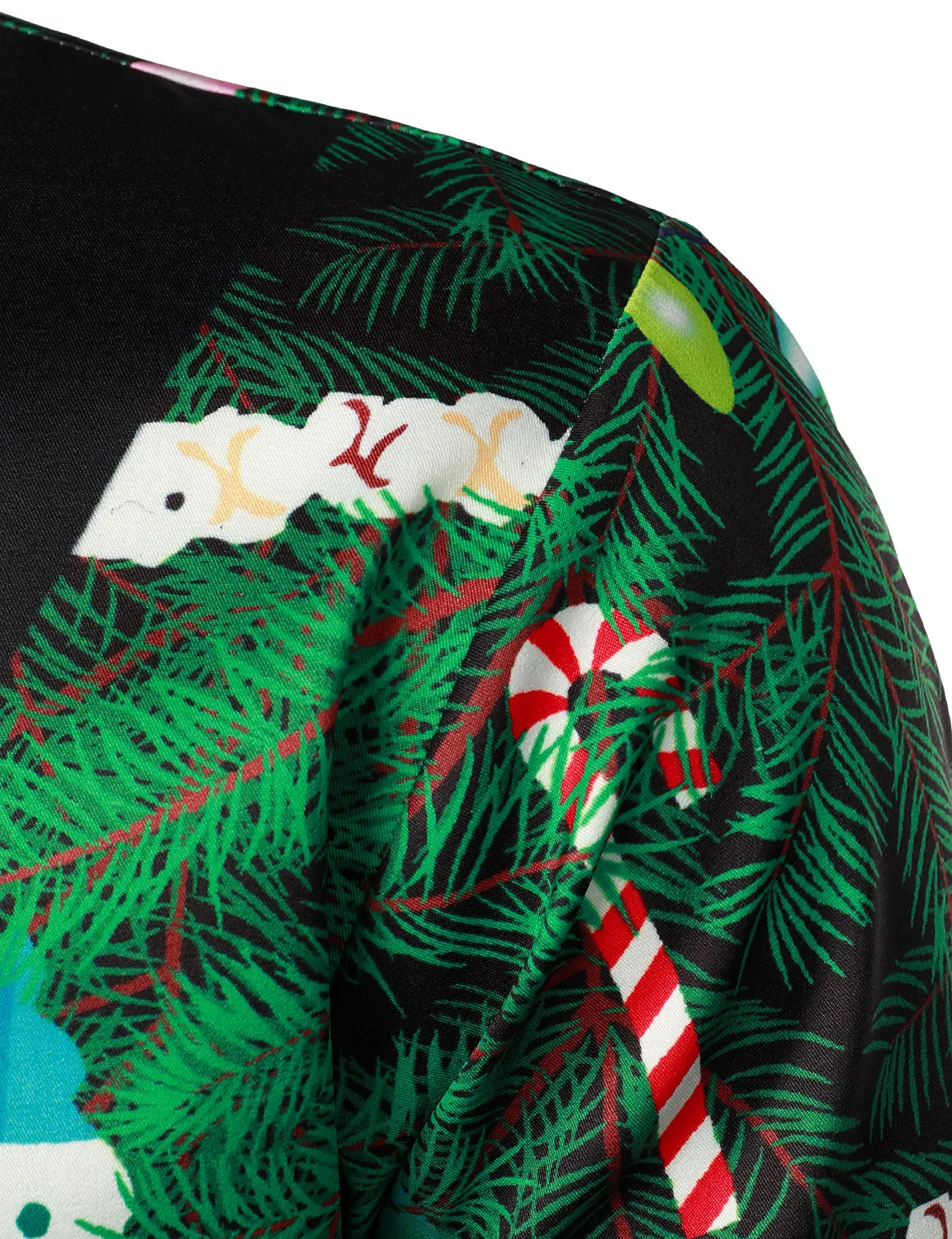 Men's Christmas Tree Camo Print Funny Outfit Themed Top Long Sleeve Shirt