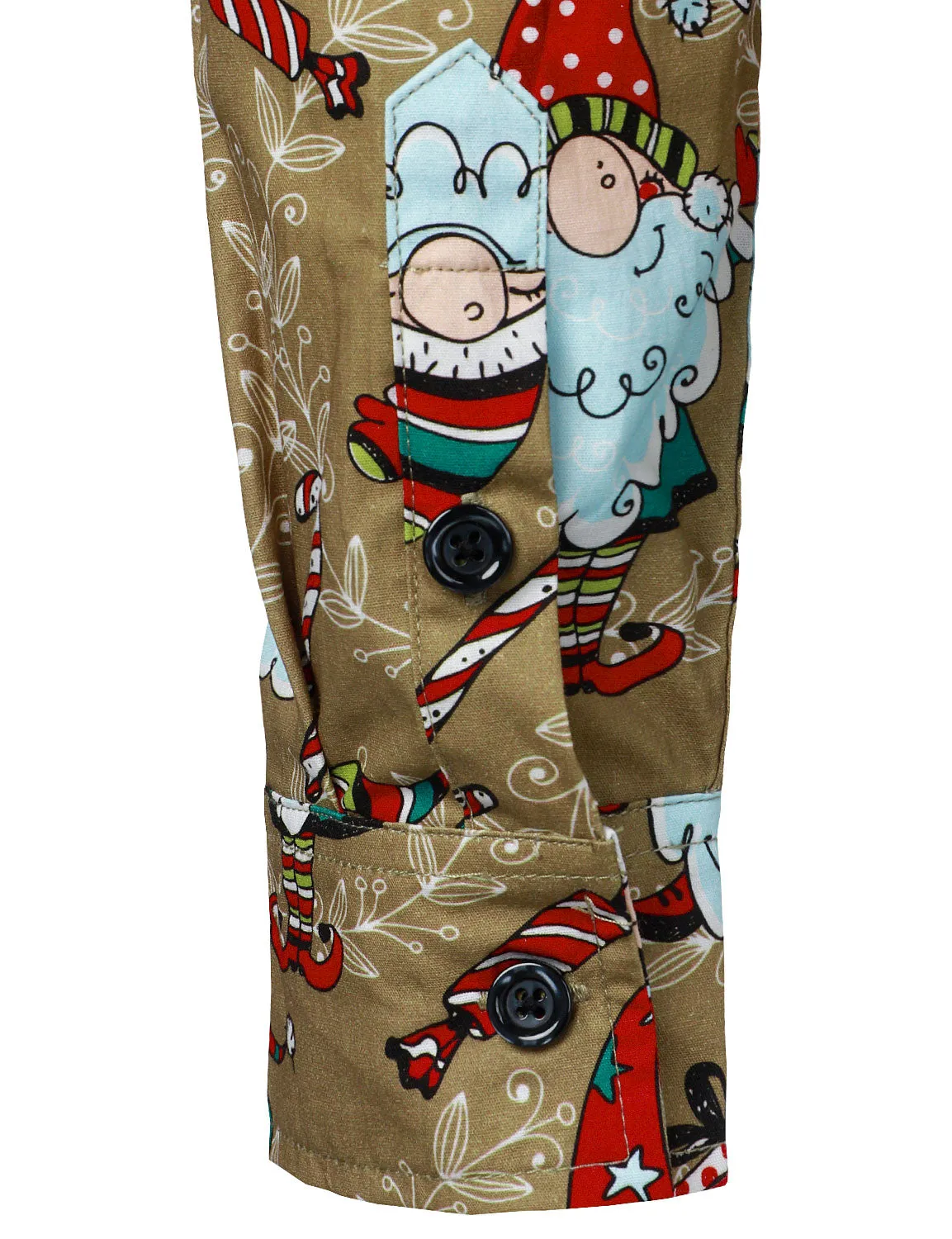 Men's Cute Gnome Christmas Cotton Long Sleeve Shirt