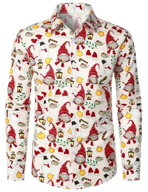 Men's Cute Gnome Christmas Long Sleeve Shirt