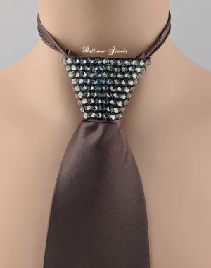Men's  Grey Tie - silver night crystals