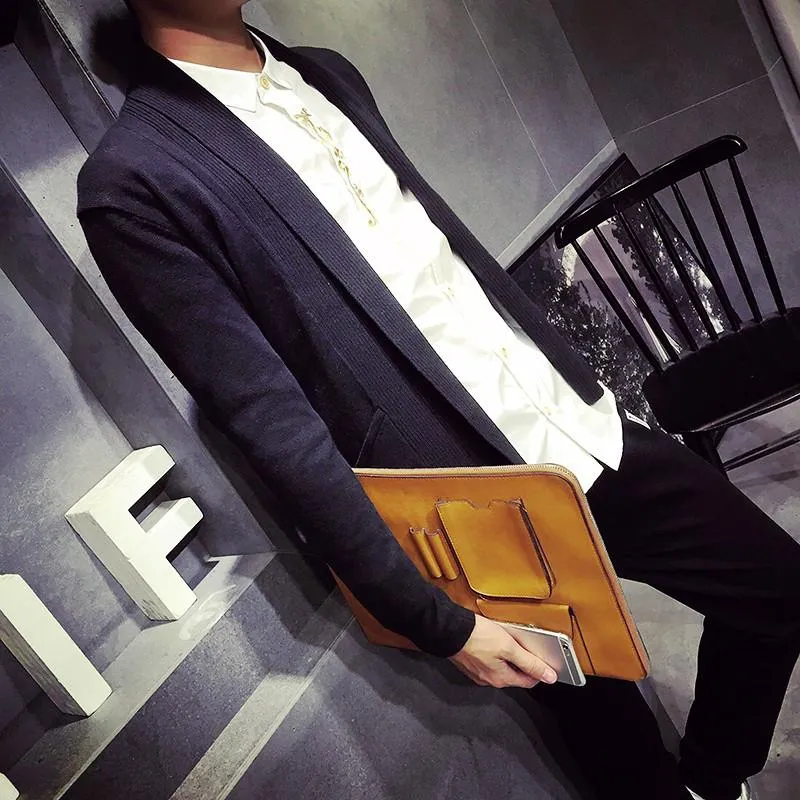 Men's Henry Collar Cardigan