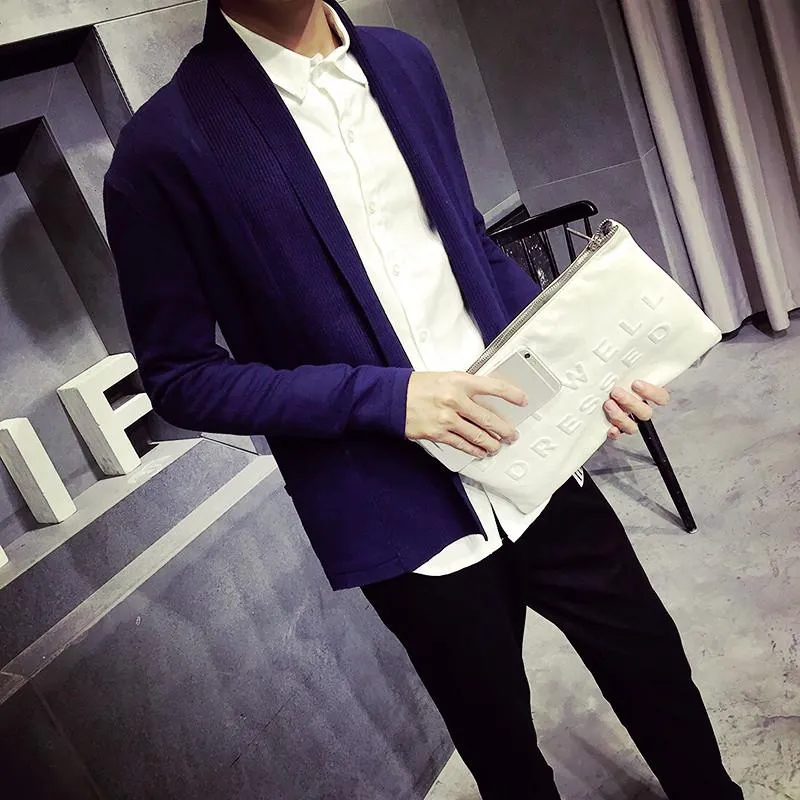 Men's Henry Collar Cardigan
