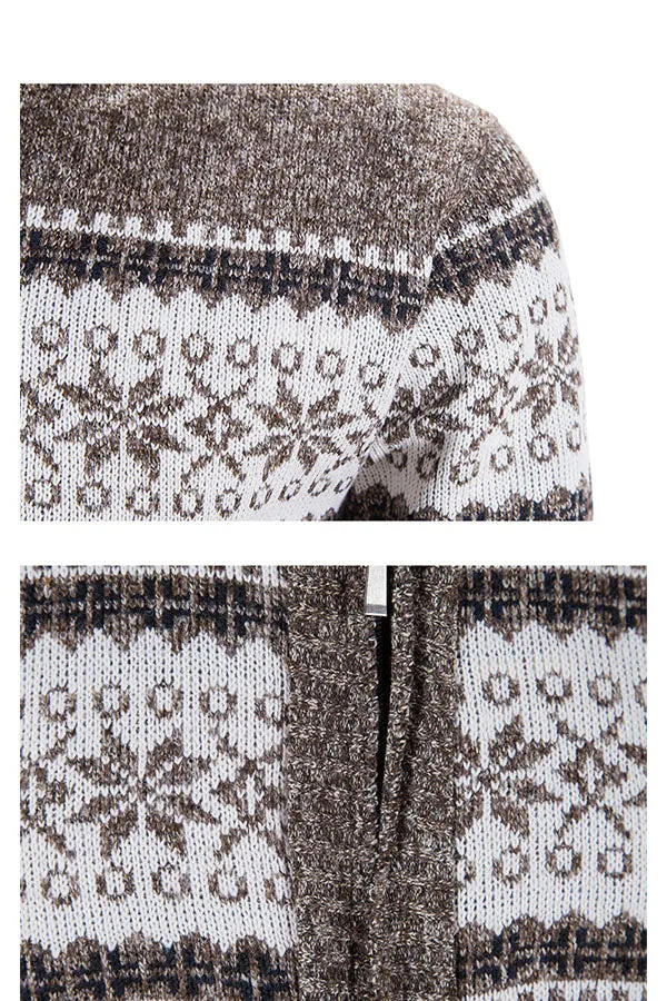 men's knitted cardigan fleece jacket