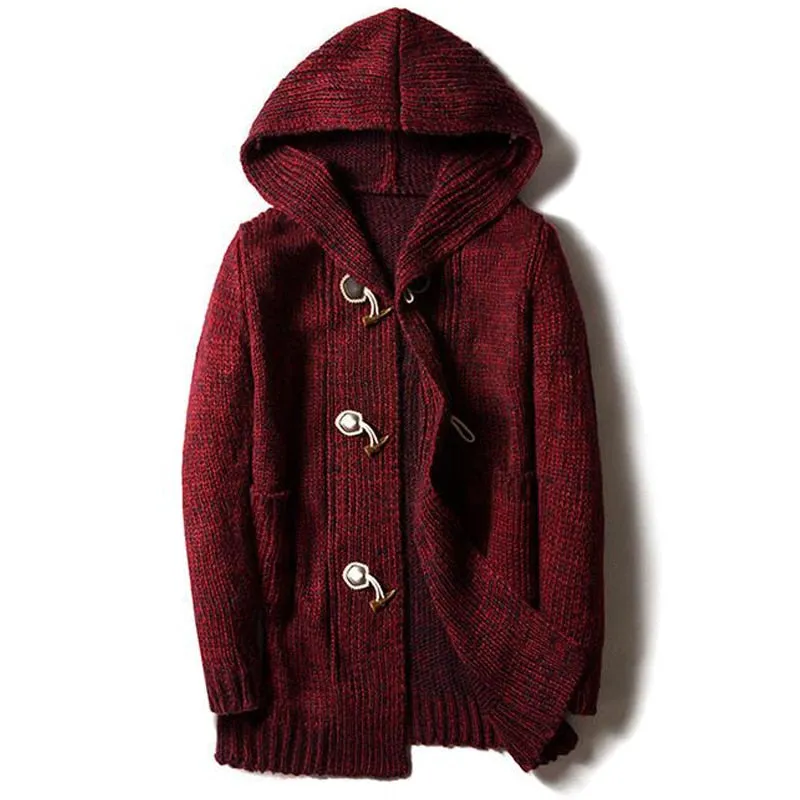 Men's Long Hooded Cardigan Up To 5XL