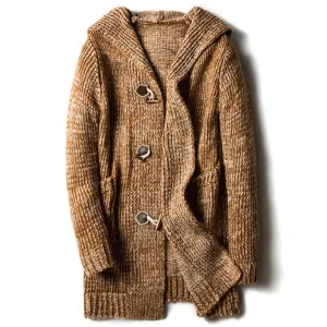 Men's Long Hooded Cardigan Up To 5XL