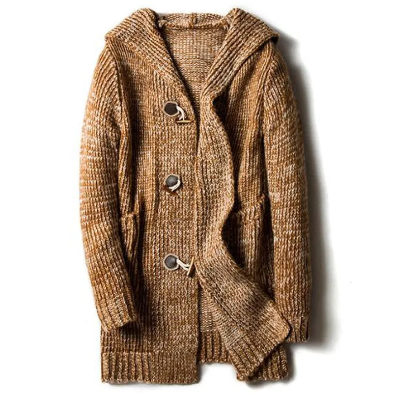 Men's Long Hooded Cardigan Up To 5XL