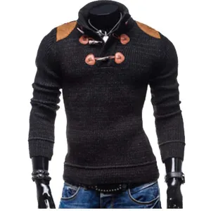 Men's Long-Sleeved Button Collar Sweater