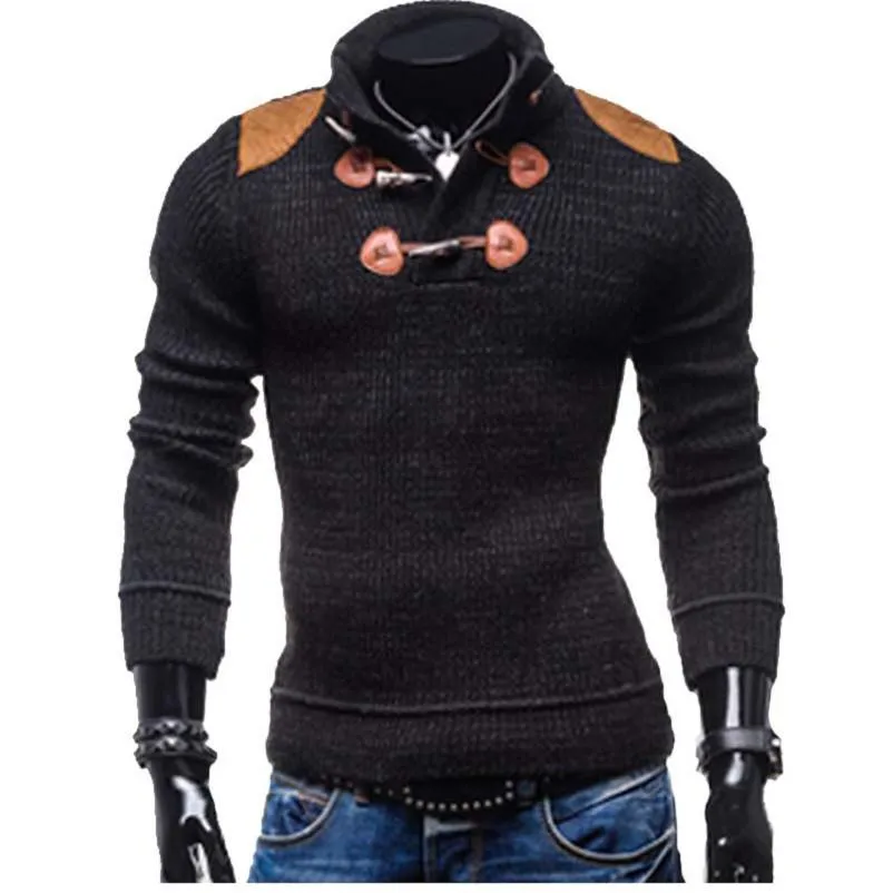Men's Long-Sleeved Button Collar Sweater
