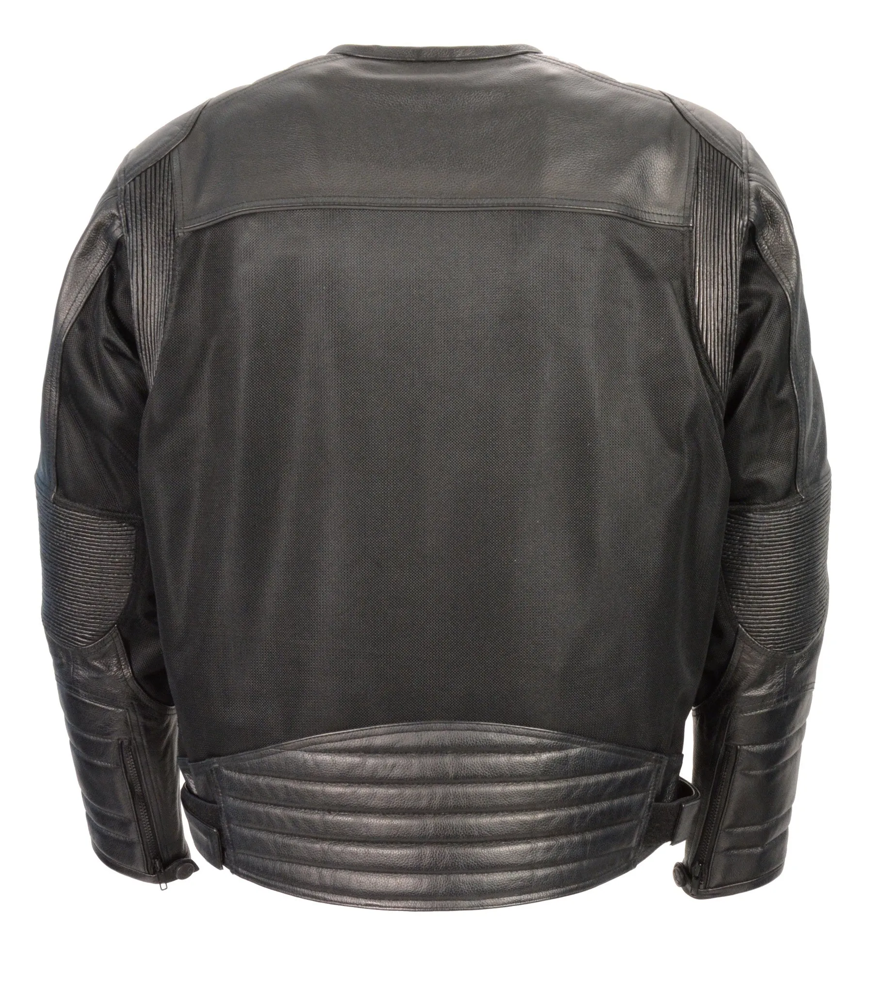 Men's Motorcycle Textile Mesh Combo Leather Jacket with Armors