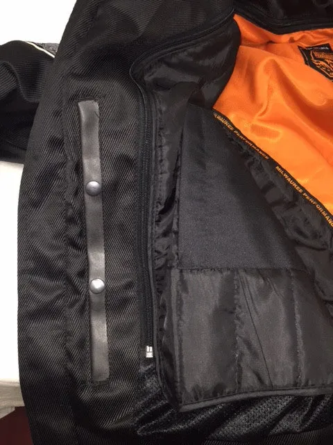 Men's Motorcycle Textile Mesh Combo Leather Jacket with Armors