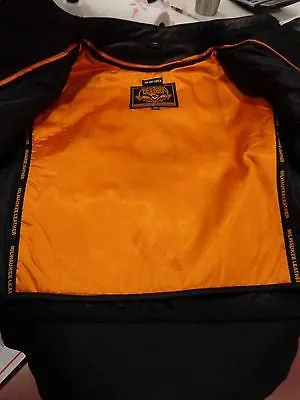 Men's Motorcycle Vintage Distressed Vented Leather jacket with 2 Gun pockets