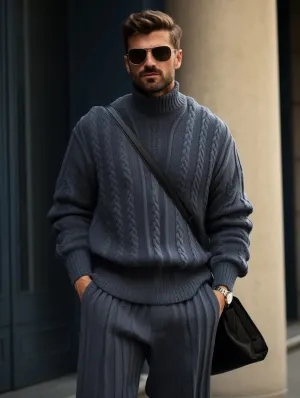 Men's Navy Blue Knitted Sweater