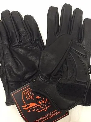 MEN'S PREMIUM LEATHER SHORT WRISTED CRUISER GLOVE WITH VELCRO STRAP & GEL PALM