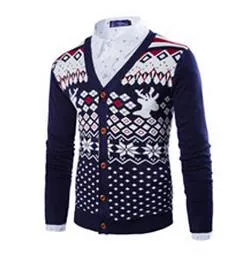 Men's V-Neck Elk Cardigan