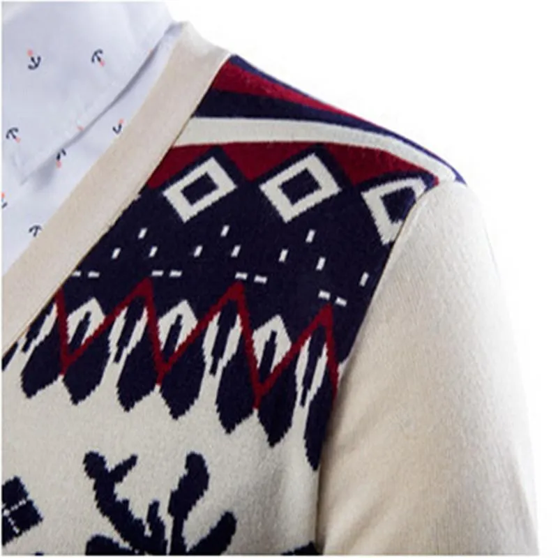 Men's V-Neck Elk Cardigan