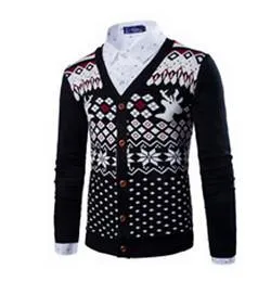 Men's V-Neck Elk Cardigan