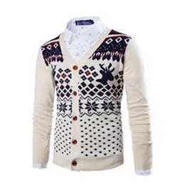 Men's V-Neck Elk Cardigan