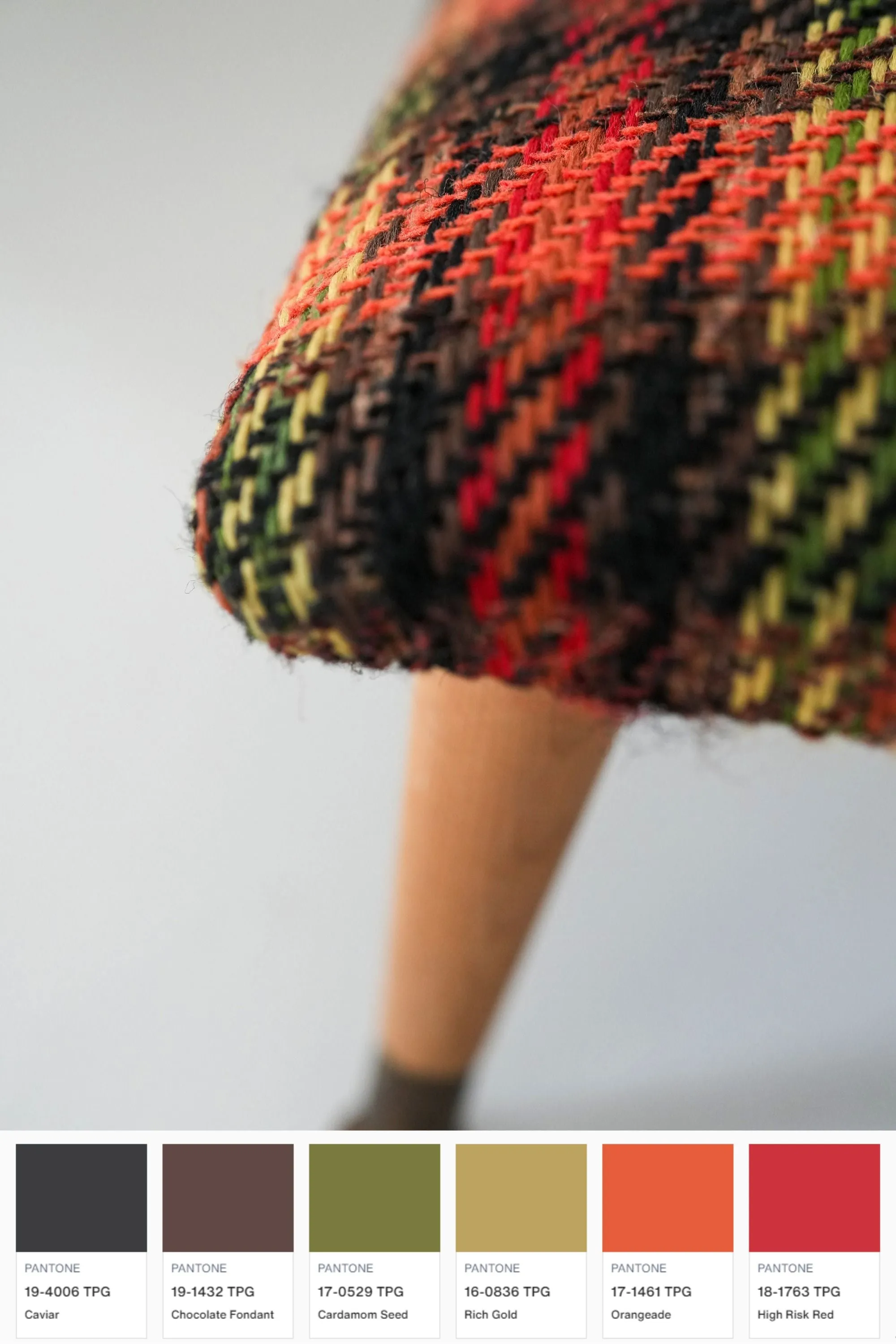Mid Century Plaid Foot Stool