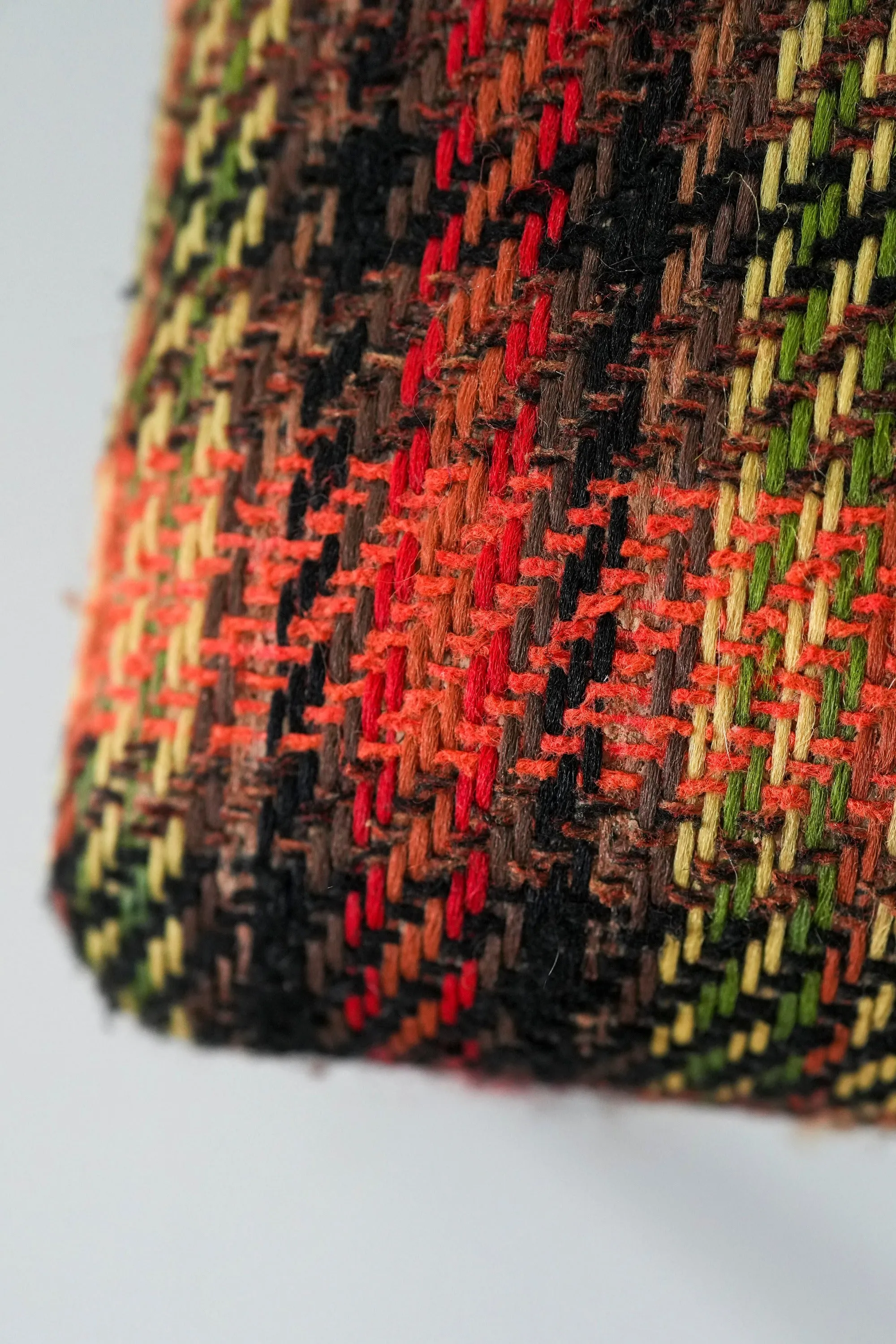 Mid Century Plaid Foot Stool