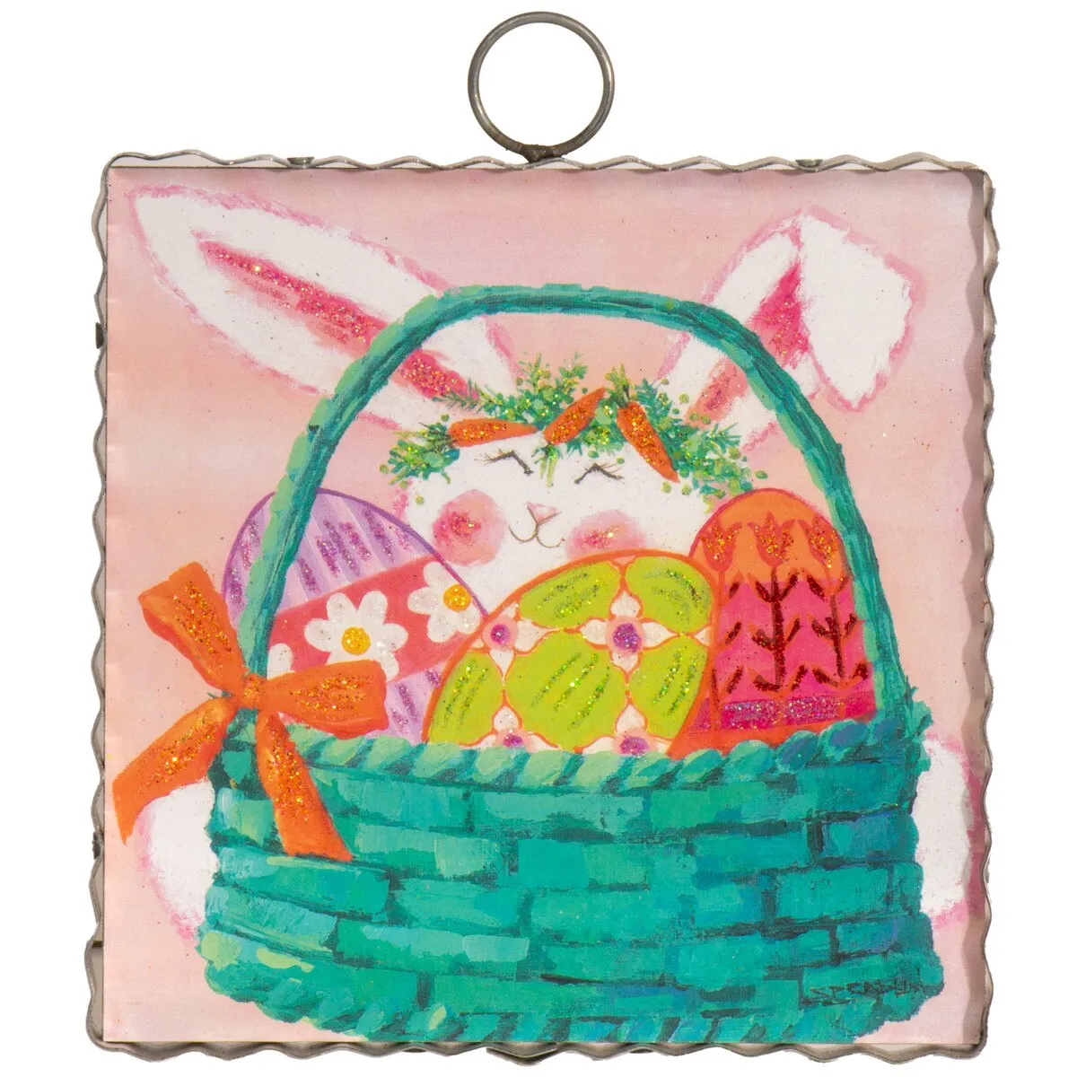 Mini Gallery Bunny In Basket Print