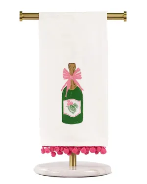 Mistletoe Bubbly Hand Towel - White/Green/Pink