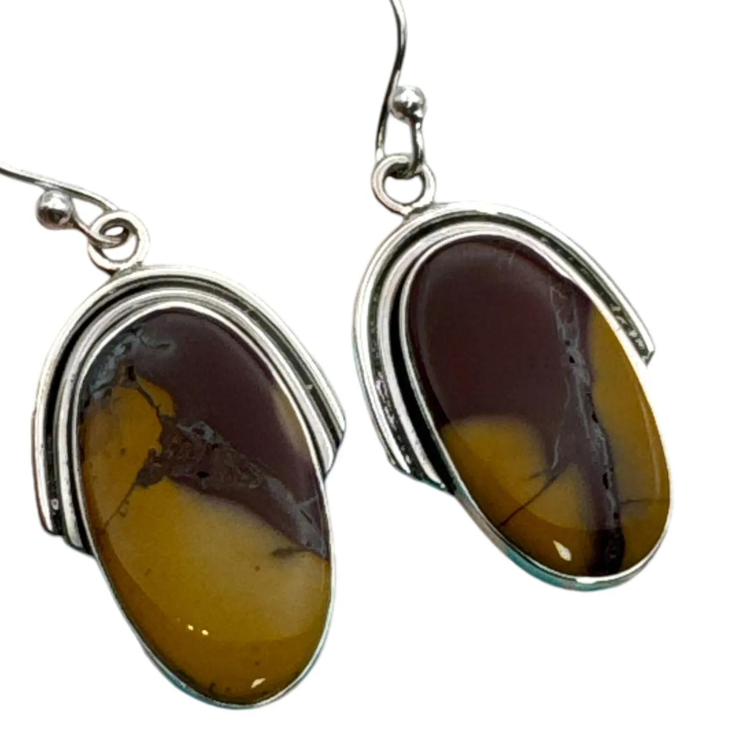 Mookaite Jasper Solid 925 Sterling Silver Earrings